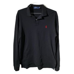 Long Sleeve Black Polo Ralph Lauren Pullover Polo